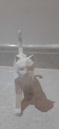 Estatueta origami de gato branco Maisons Du Monde