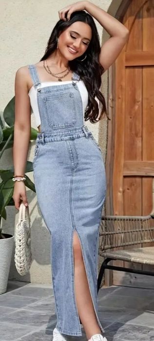Стильовий джинсовий сарафан