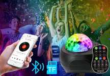 Projektor Gwiazd LED Bluetooth- 32 Tryby, Timer, Muzyka Efekt Świetlny