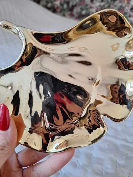 Nowa Taca Dekoracyjna Paterka Liść Złota Sinsay Jesień