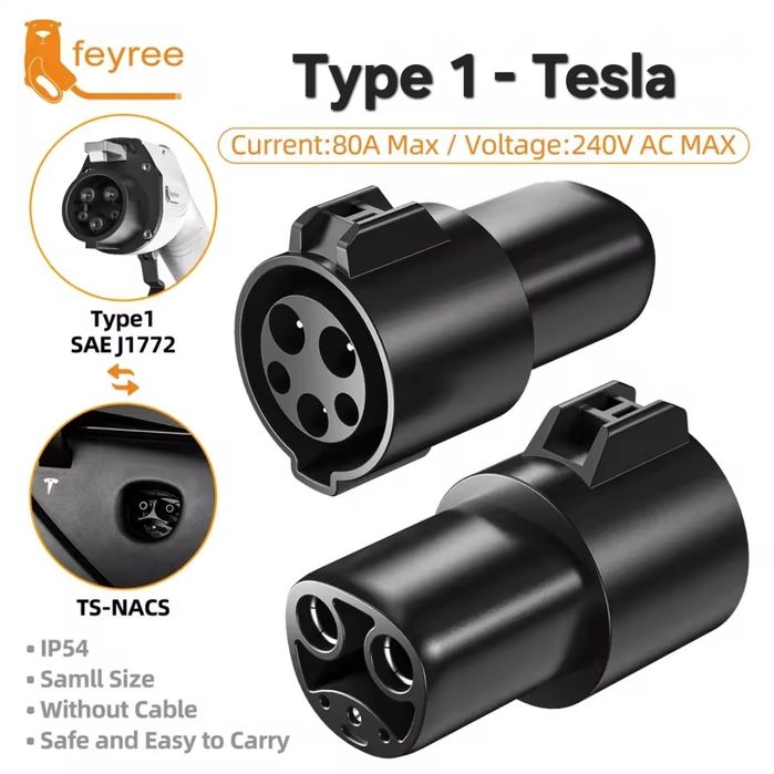 Адаптер перехідник Type 2 - GBT, Type2 - Type 1, Type 1 - Tesla Feyree