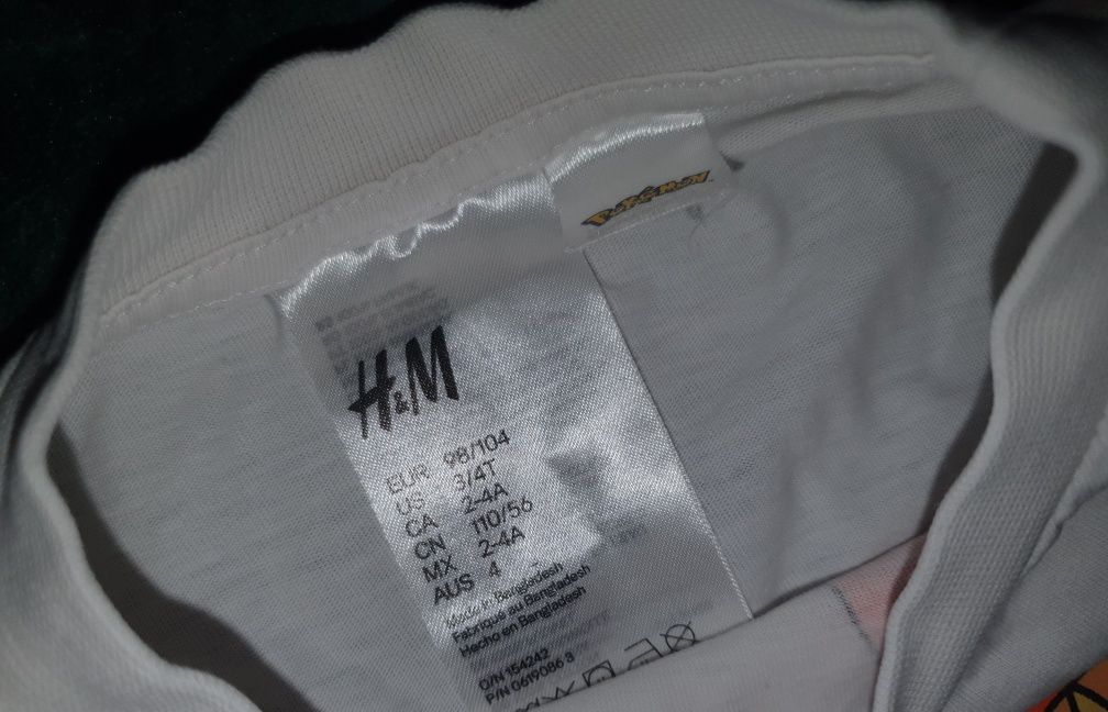 Piżama Pokemon H&M rozmiar 98/104