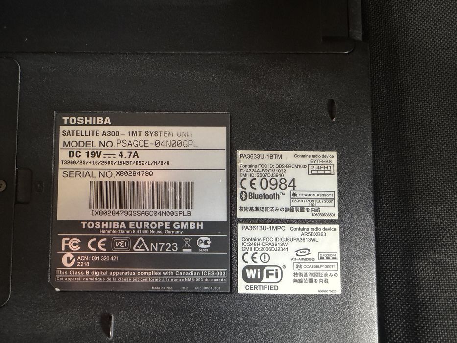 Laptop Toshiba Satellite A300-1MT – Windows 11, sprawny