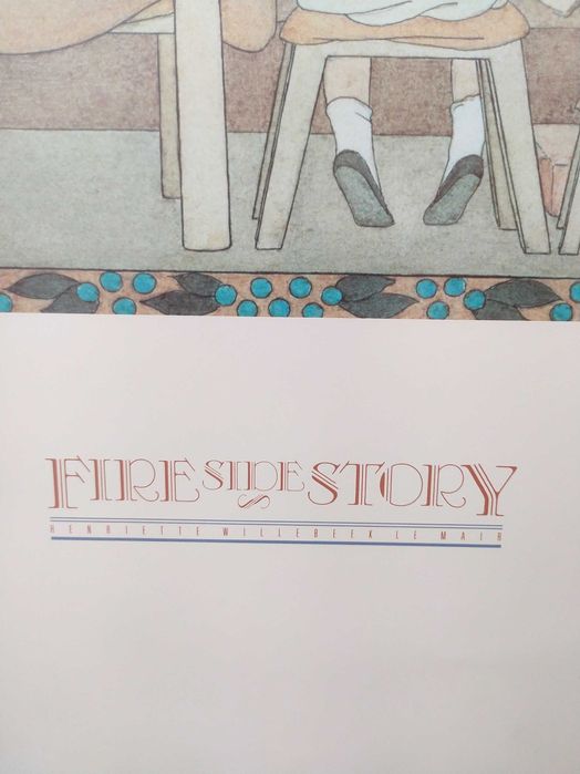 Quadro para quarto de criança com ilustração vintage "Fire Side Story"