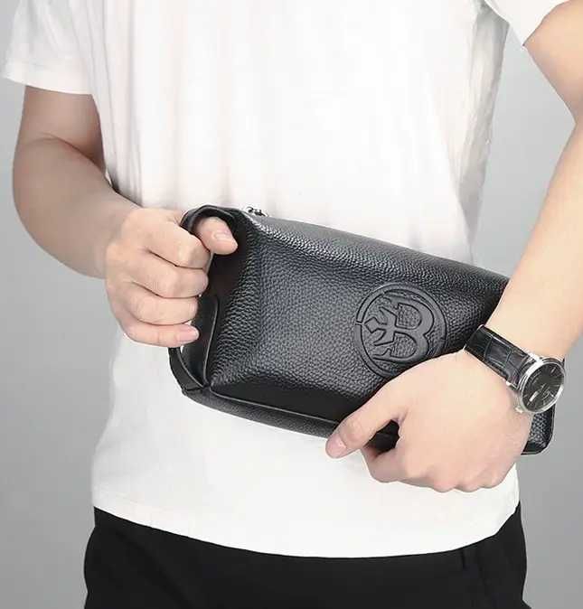 Мужской клатч барсетка сумка с ручкой натуральная кожа Feidikabolo Top