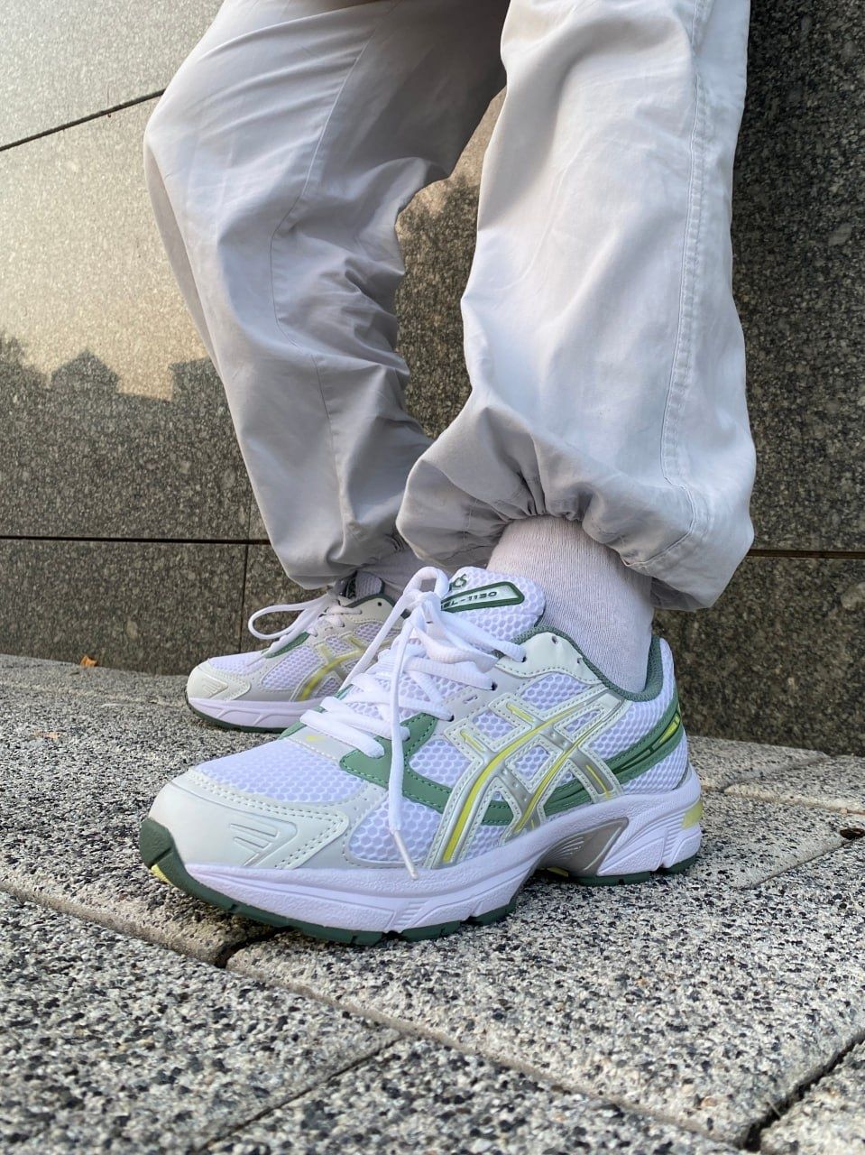 (унісекс) кросівки Asics Gel-1130 White/Green(літо/весна)