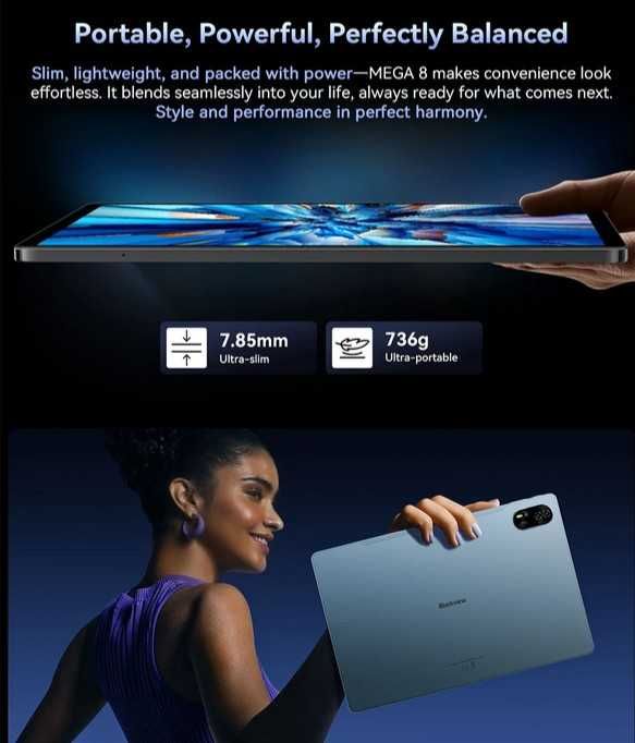 Планш Blackview Mega 8, 13'' FHD 90Hz 12/512 LTE 11000mA, 50Mp