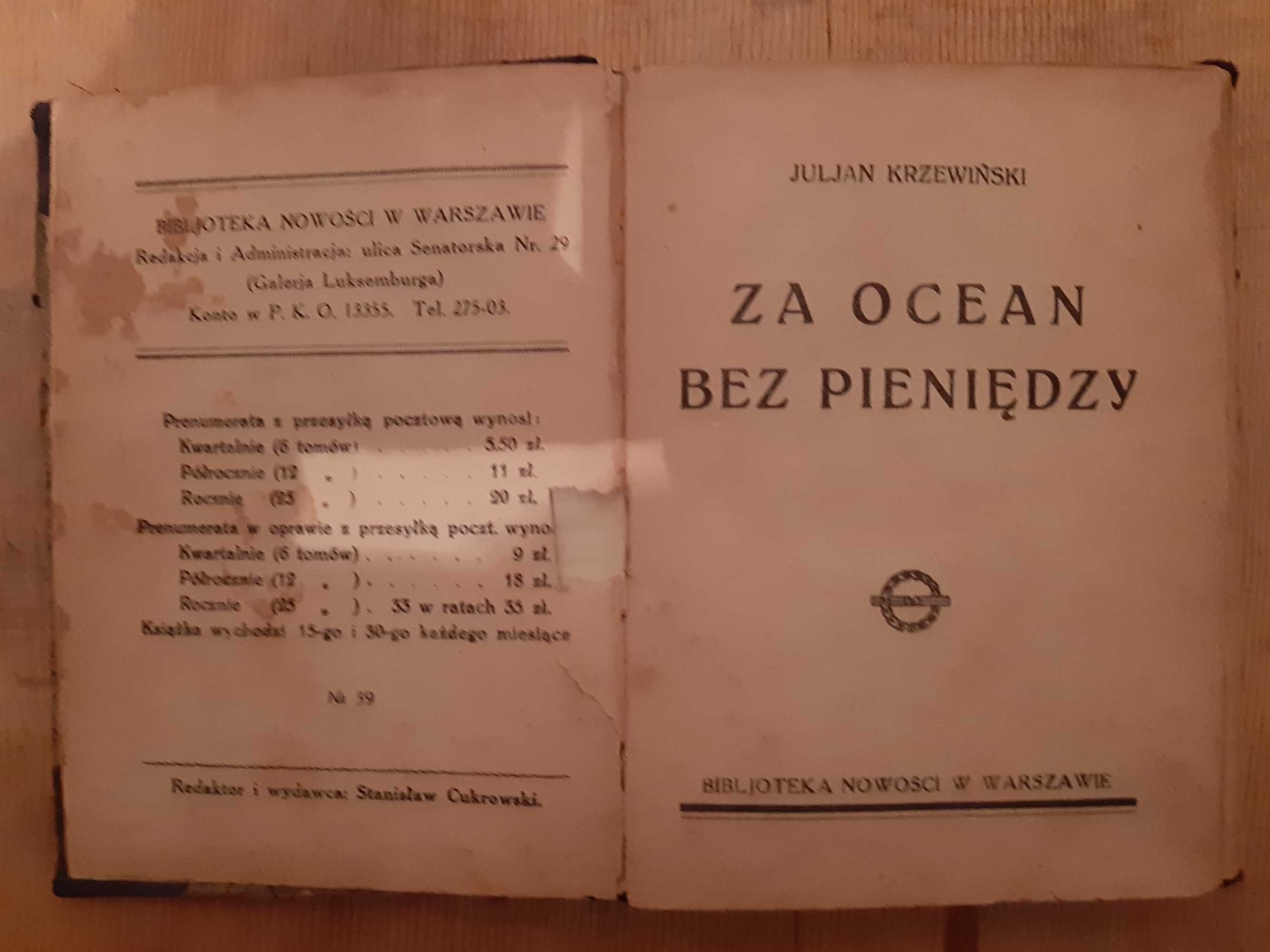 Zestaw 4 książek, wydania przedwojenne.
