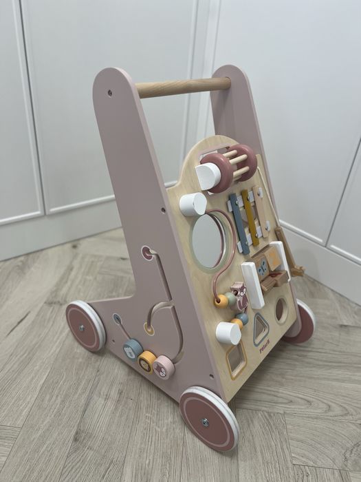 Drewniany Pchacz Chodzik Jeździk Różowy PolarB