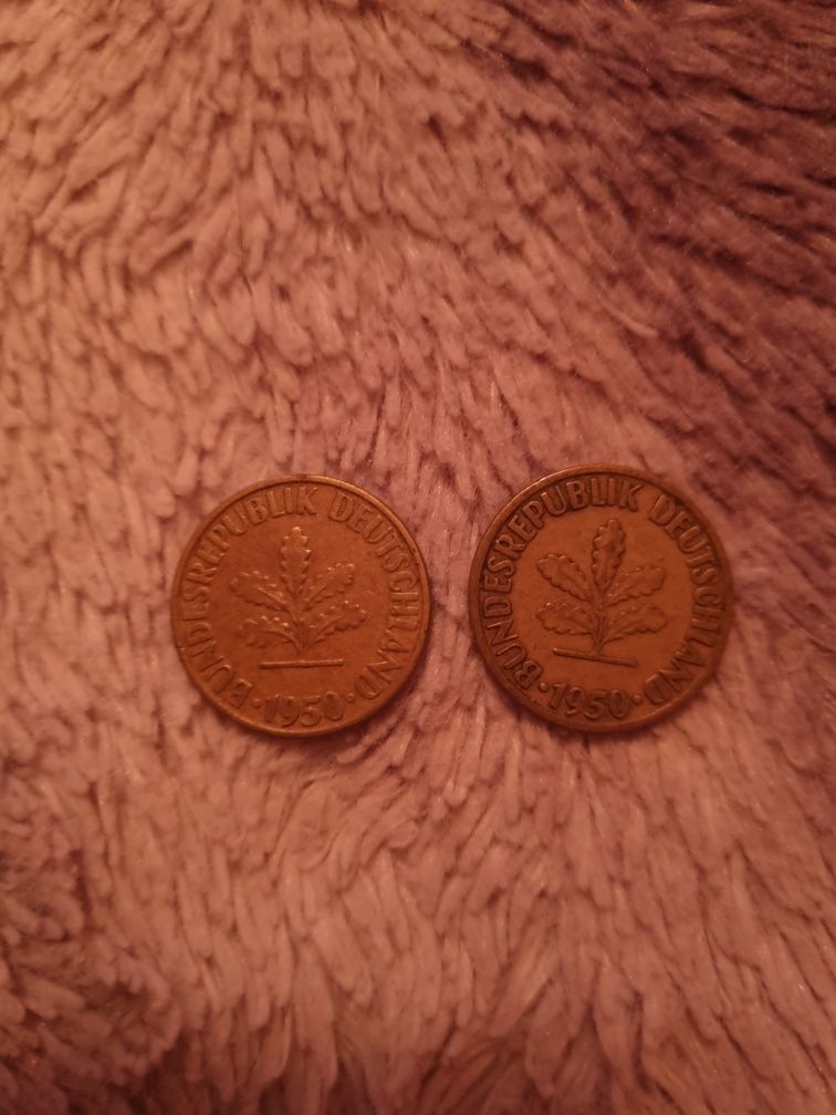 Moneta kolekcjonerska 1950 F 1950 D 10 Pfennig