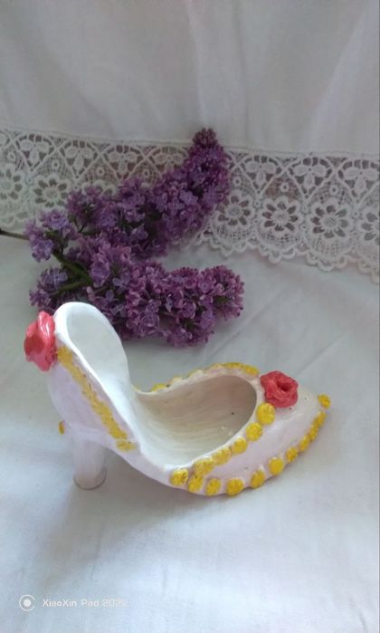 Пепельница статуэтка туфелька керамика