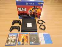 PlayStation 4 slim ps4 slim 1 tb, 2 pady, 25 gier