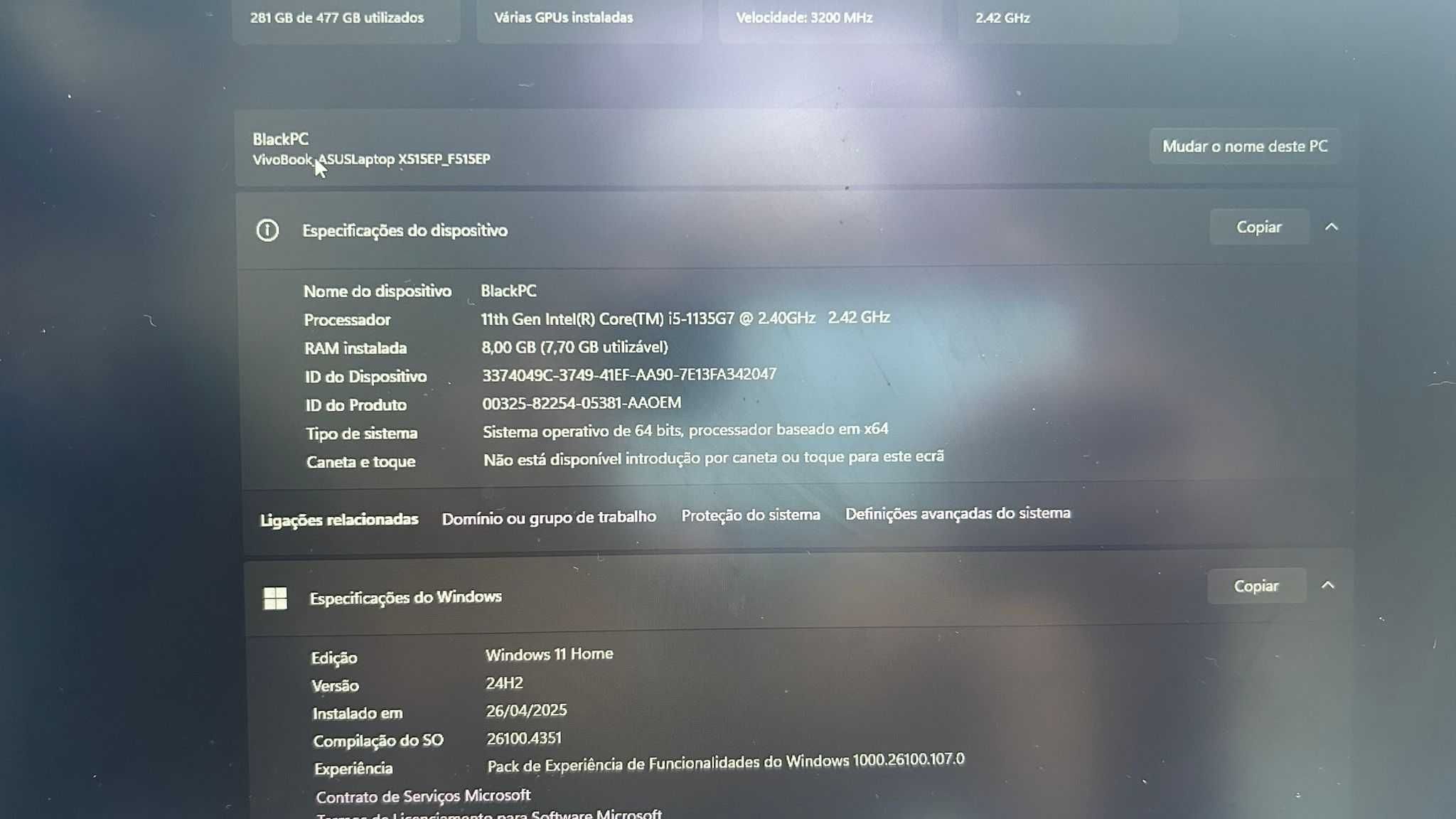 Notebook Asus X515