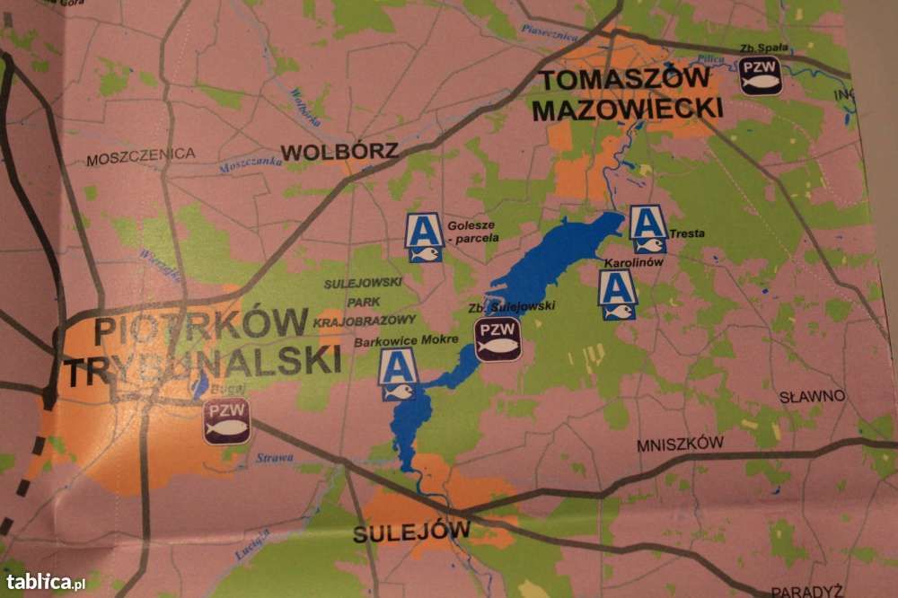 Mapa-Łowiska wędkarskie w regionie Łódzkim-67