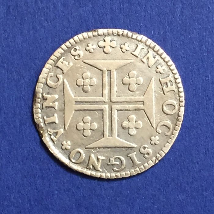 moeda 6 vinténs (120 réis) - D. João V - prata