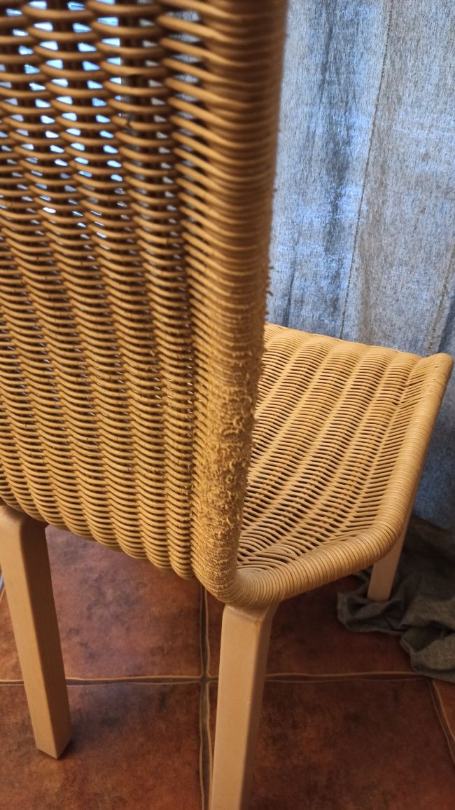 Krzesła z plecionki jasny buk 6 sztuk