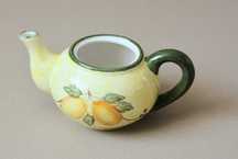 Ceramiczny czajniczek, Bez pokrywki, Cytryny Vintage PRL