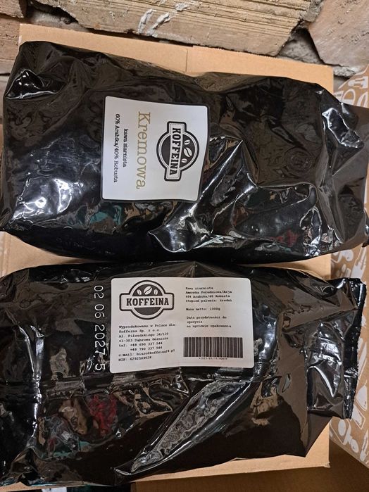 Kawa ziarnista Koffeina Kremowa świata 1kg koffeina24.pl