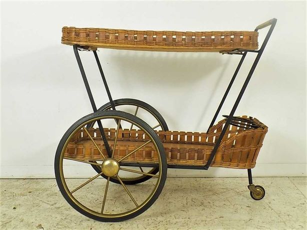 Mobilny wózek barowy barek, lata 60-te design