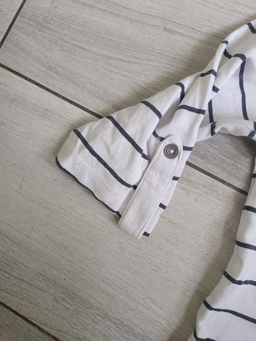 Galowa bluzka 128 biała granatowa rękaw 3/4 zakończenie roku Cool Club