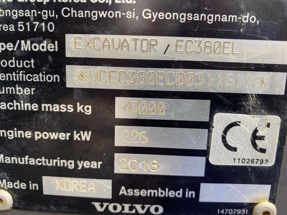 Volvo Ec 380 E komatsu pc360 hyundai 340 cat 336