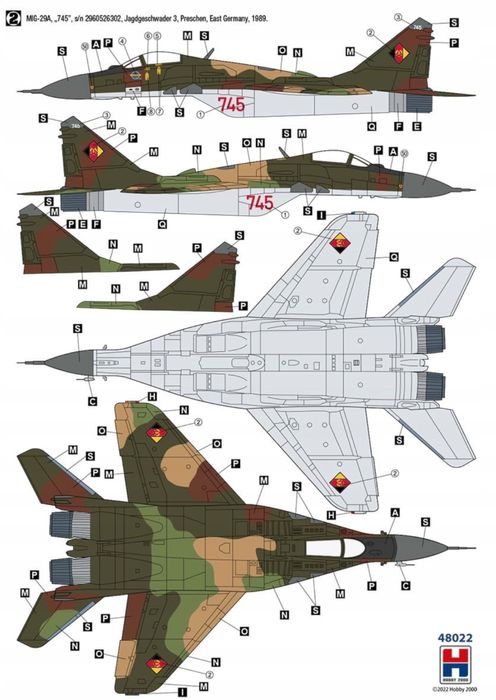 Samolot Mikoyan MiG-29 German 48022 Hobby 2000