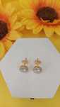 Brinco ponto luz, em zirconia folheado a ouro 18 k, semijoia de qualid
