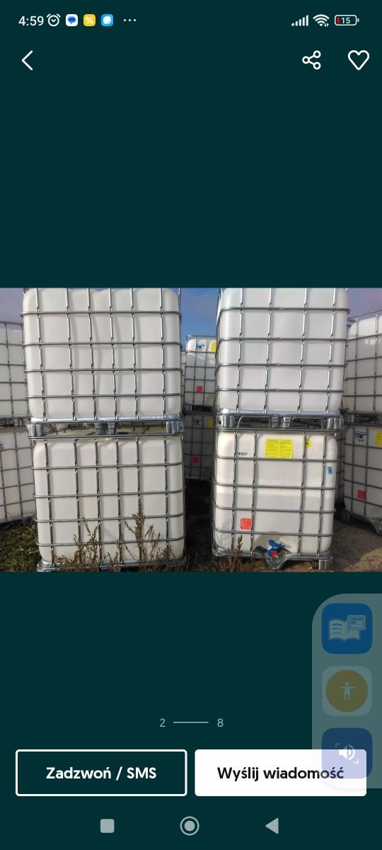 Mauzer 1000l  do wody pitnej