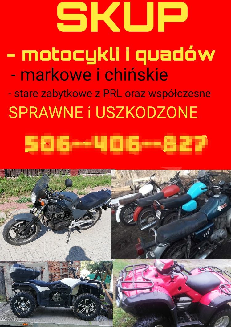 Skup aut anglikow busów motocykli quadów ciągników koparek