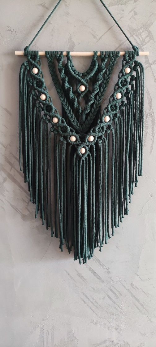 Makrama handmade w stylu Boho Emerald