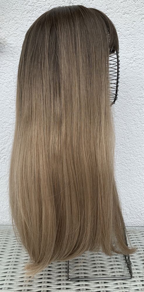 Premium Ultra brąz z blondem ombre, peruka, długie włosy