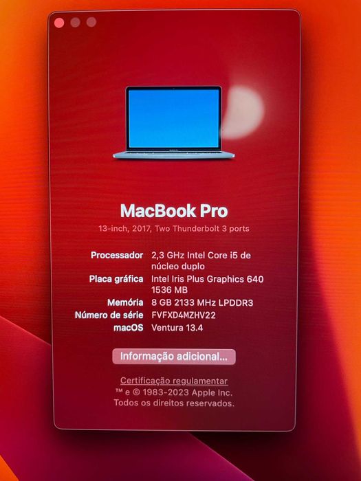 MacBook Pro 13'' 2017 Two Thunderbolt 3 ports