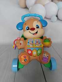 Chodzik pchacz szczeniaczek uczniaczek Fisher-Price WŁOSKI interaktywn