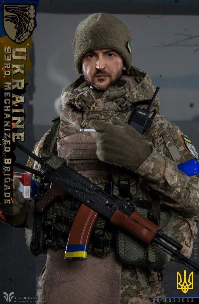 Фигурка 1/6 UKRAINE 93RD MECHANIZED BRIGADE flagset тип hot toys
