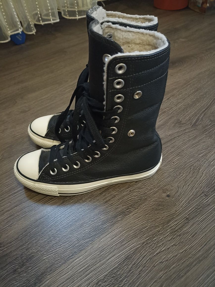 Кожаные converse ботинки