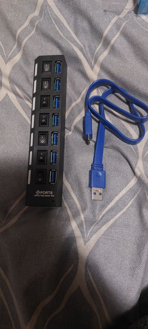 Концентратор USB хаб 3.0 на 7 юсб портів з вимикачами Hub Розгалужувач