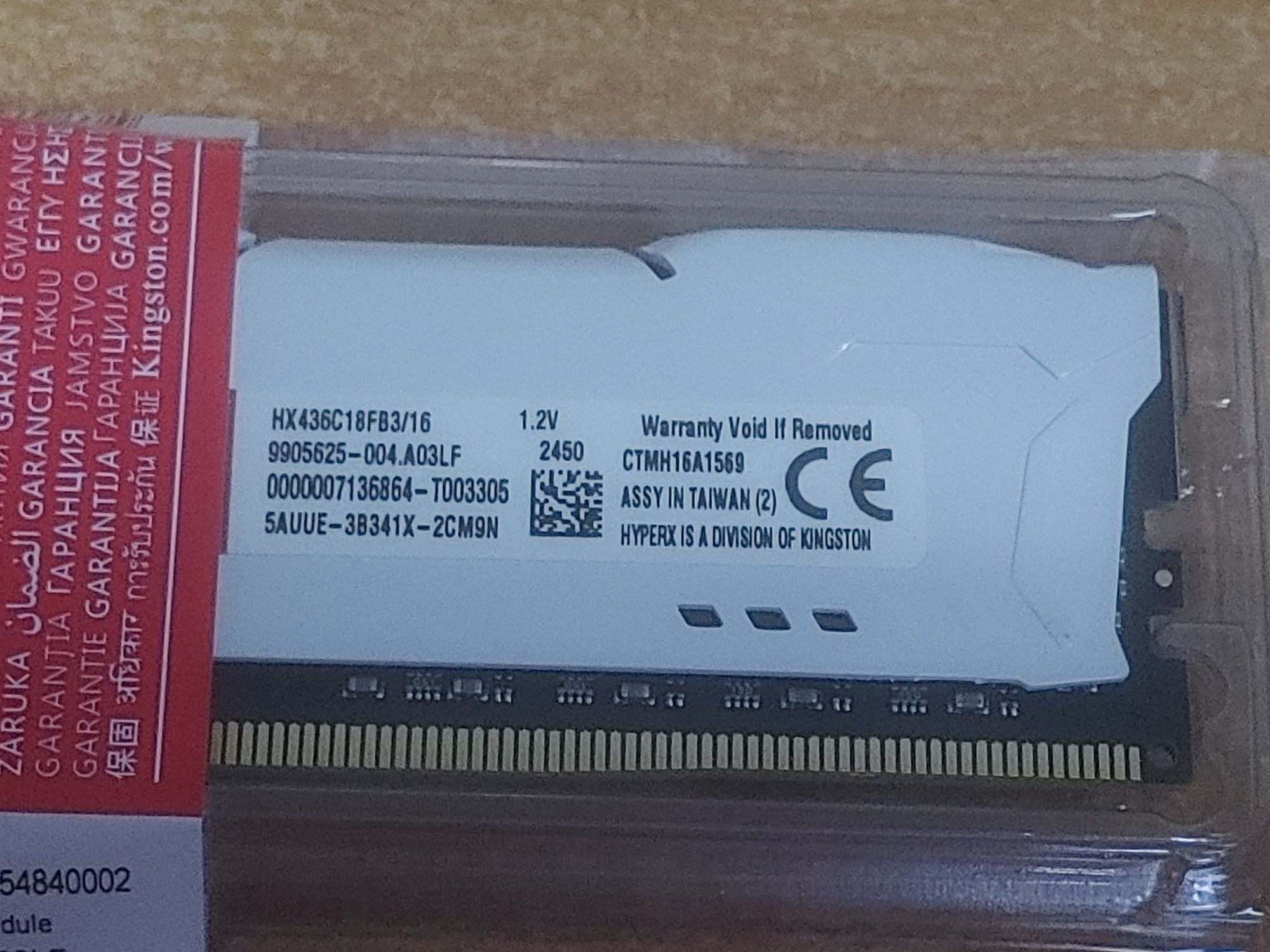 HyperX Fury DDR4 32GB (2x16GB) 3600Mhz White