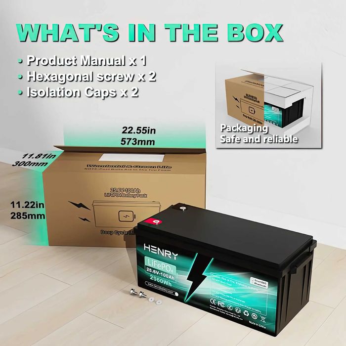 NOWY Akumulator LiFePO4 100Ah 24V HENRY – Bluetooth, Mata Grzewcza