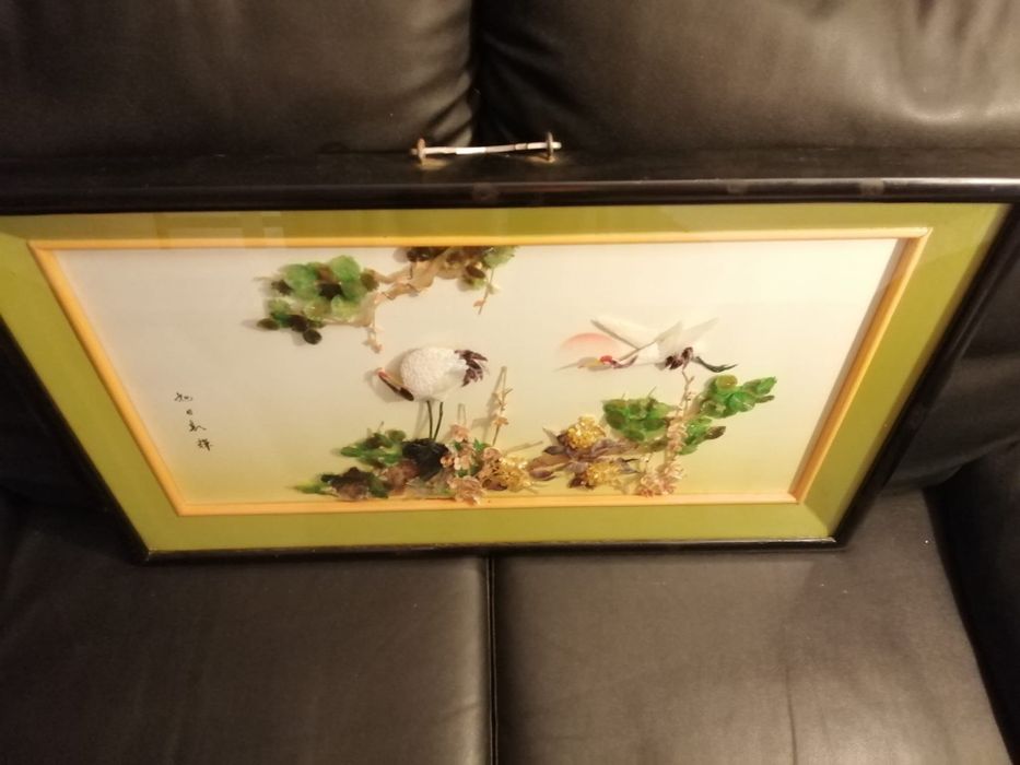 Quadro em Madre Pérola com moldura em madeira