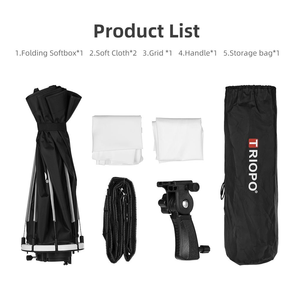 Softbox plenerowy triopo umbrela z gridem 90cm szybki montaż