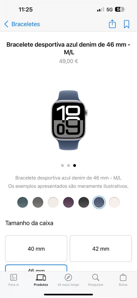 Vendo Bracelete desportiva azul denim de 46 mm - M/L Nova