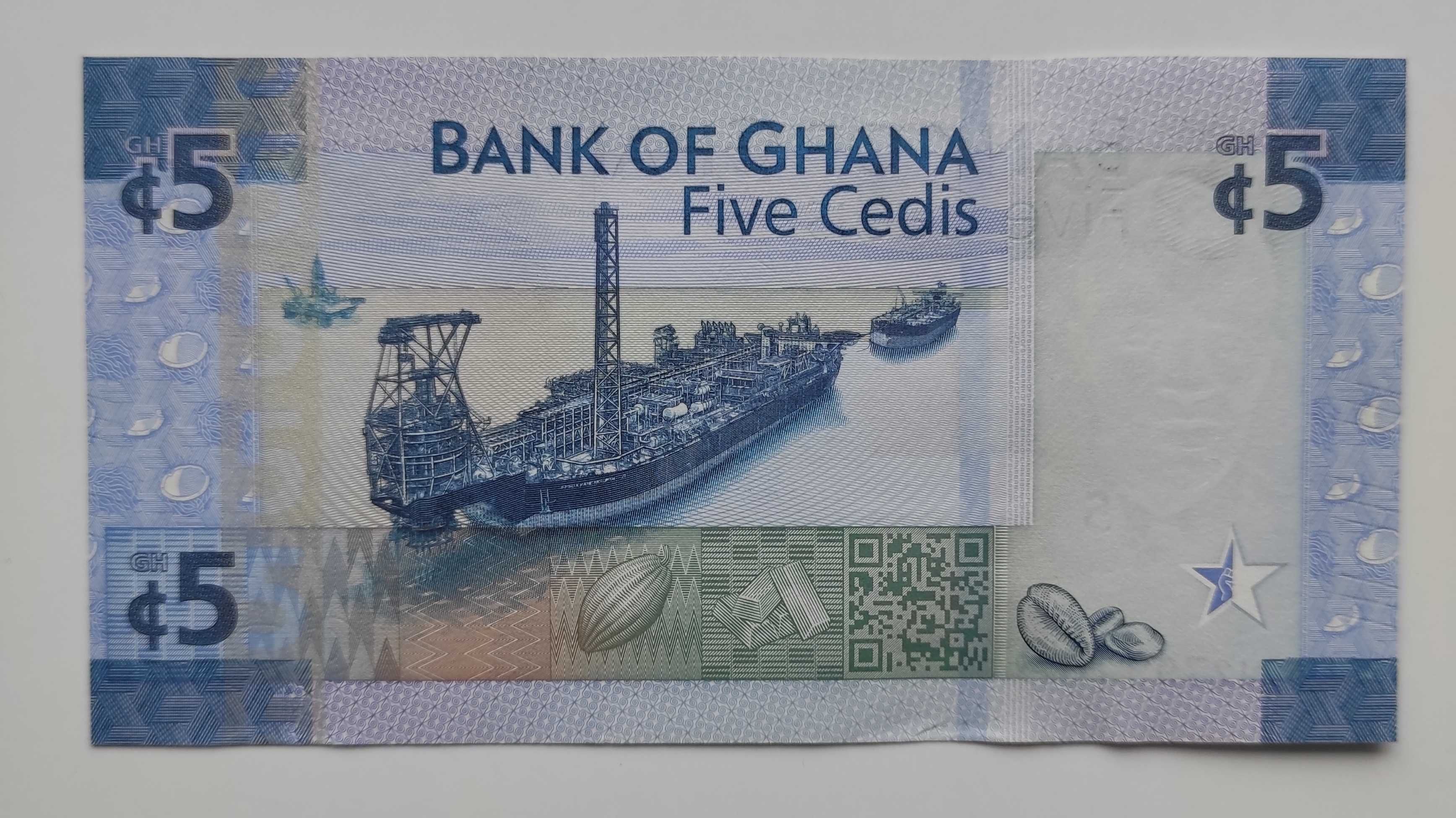 Banknot 5 cedis Ghana UNC 2007