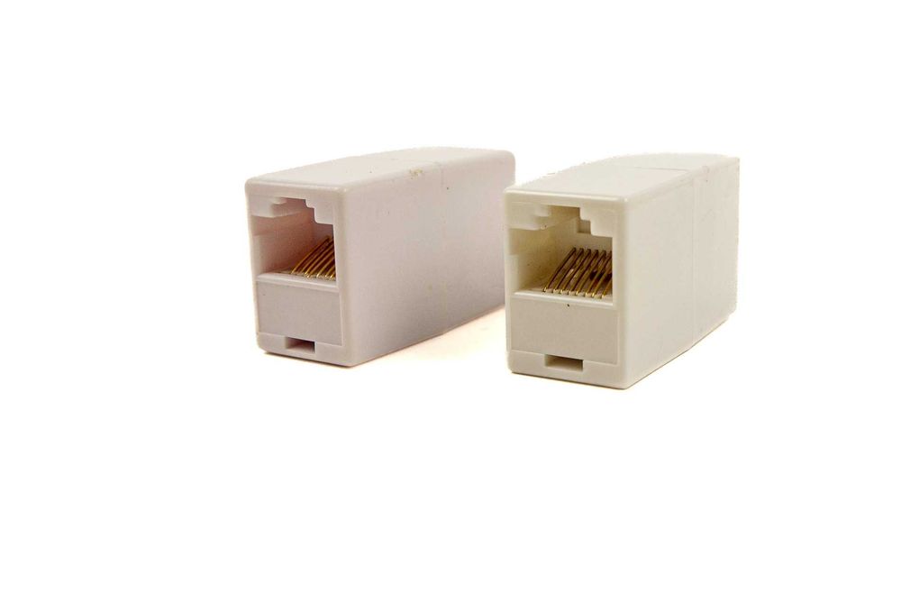 Dois adaptadores RJ45 interligação de cabos LAN / UTP