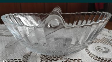 półmisek z uchwytem szklany