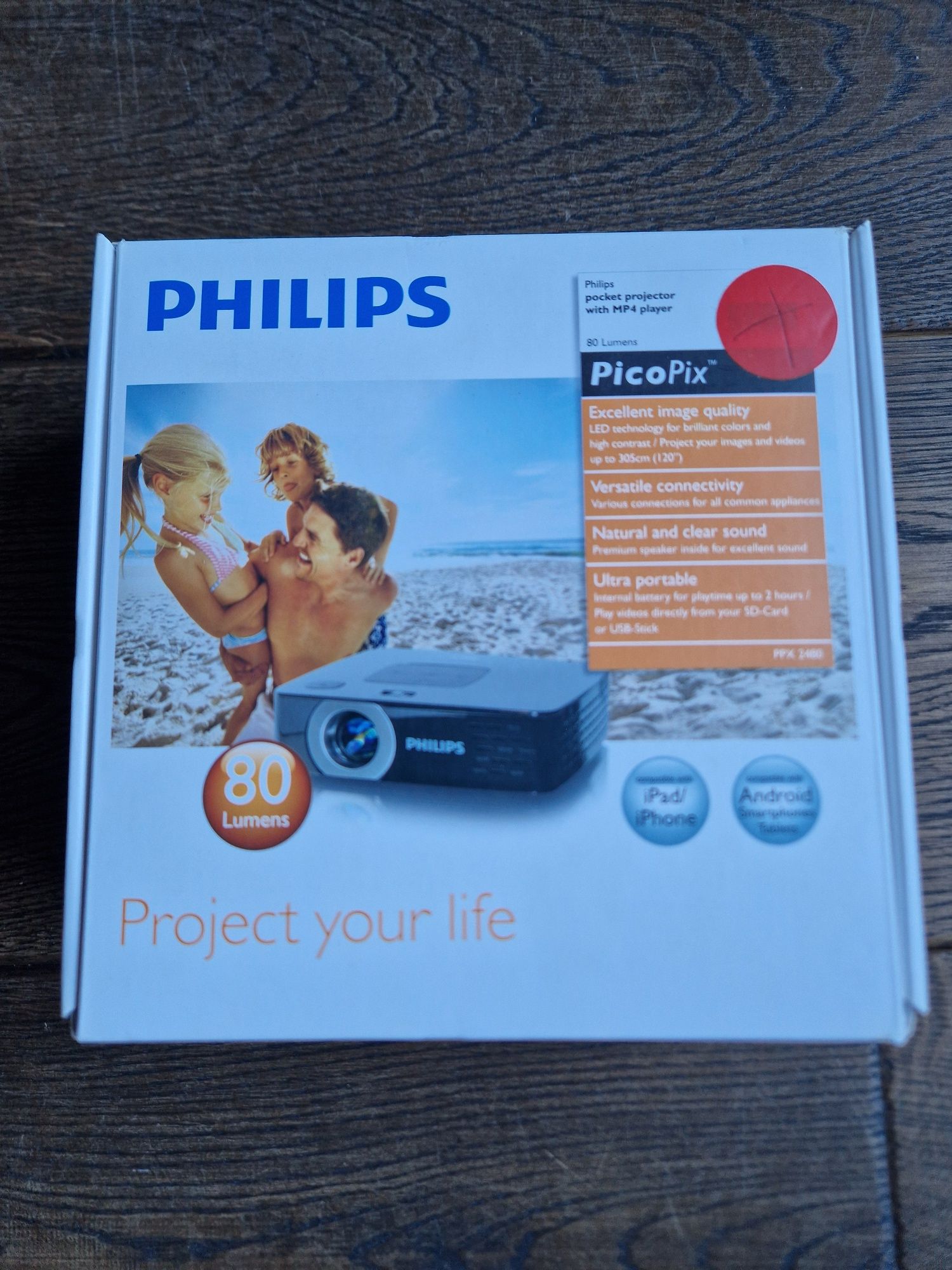 Projektor, rzutnik  Philips PicoP PPX 2480ix z MP4
