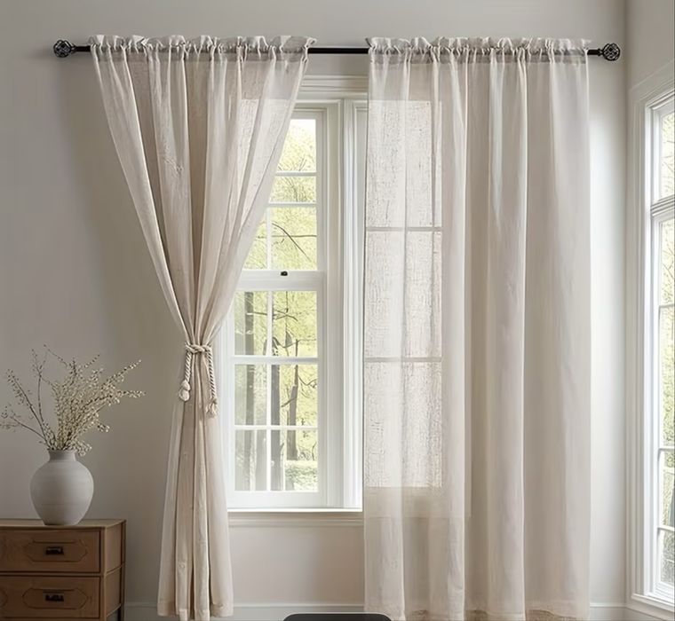 Фіранки штори кремові 2 шт 132*260