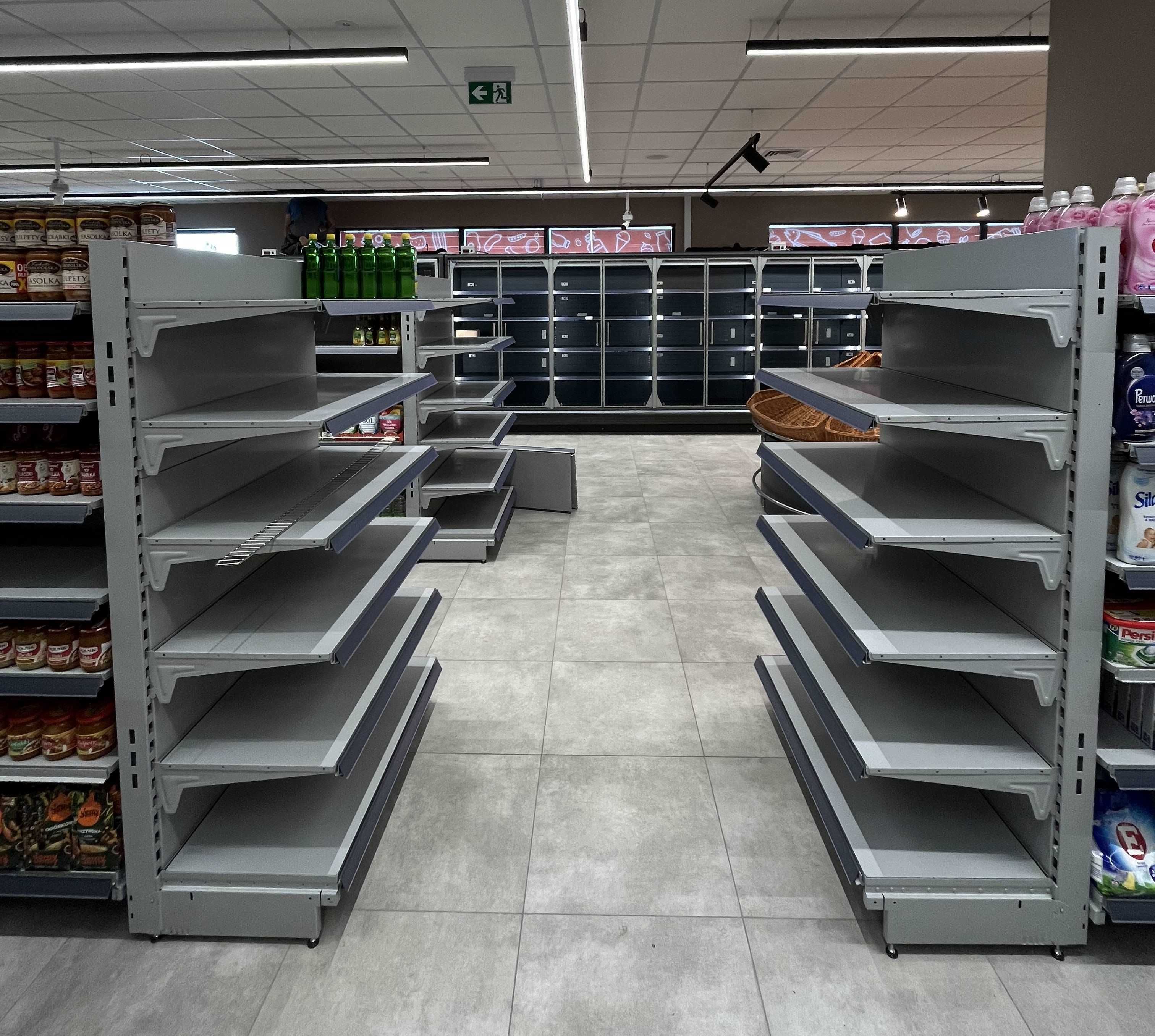 Regał sklepowy metalowy przyścienny używany