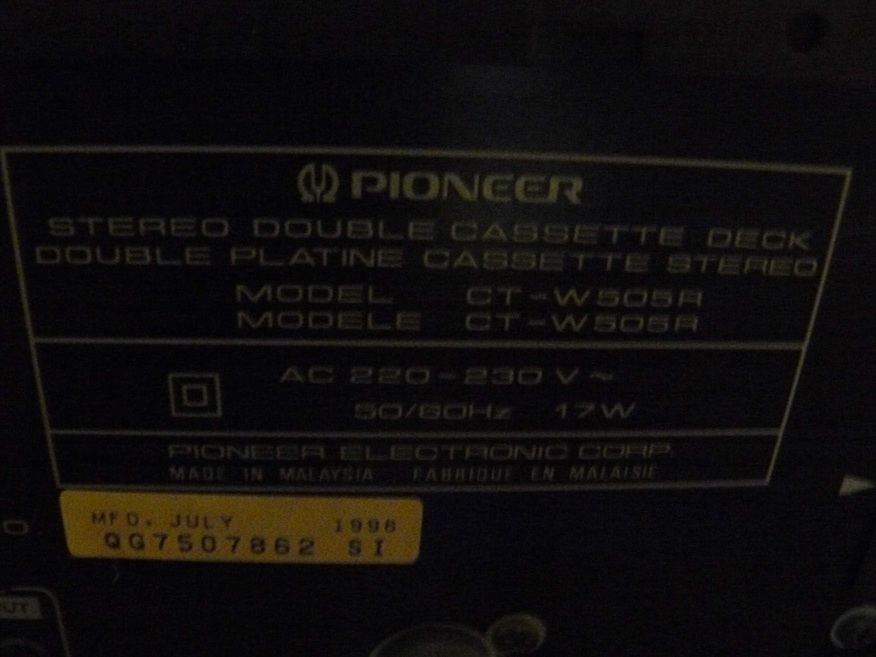 Pionieer  CT-W505R Flex BLE Dolby B/C