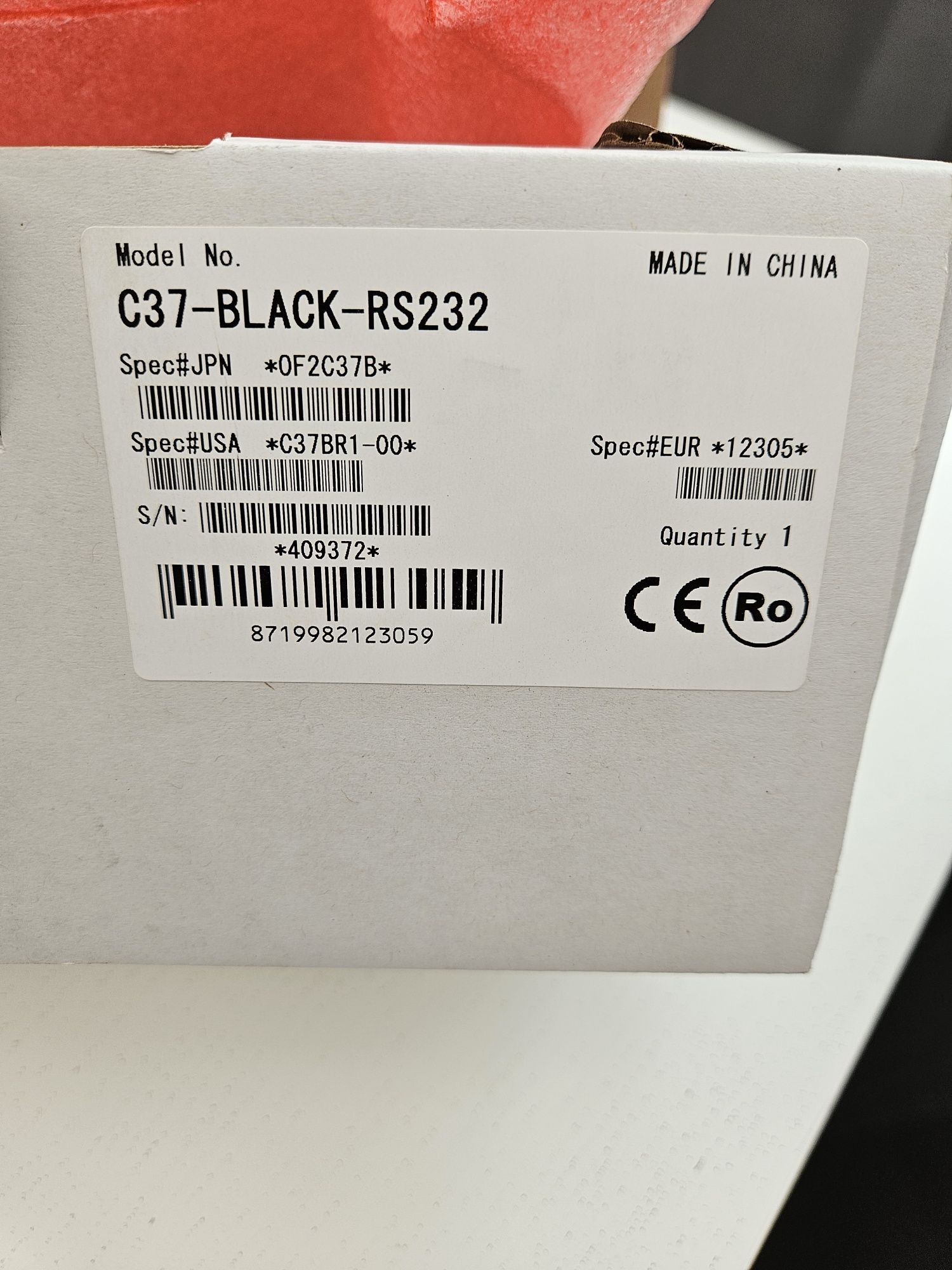Skaner kodów kreskowych C37 BLACK  RS232