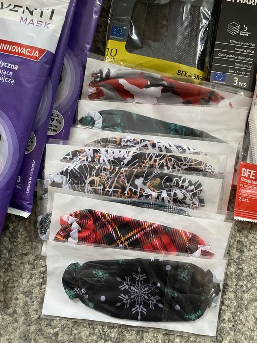 Maseczki 75 sztuk nowe FFP2 dziecięce wielorazowe